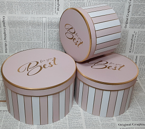 Коробка для цветов 13425  (1 шт , диаметр 26х14 см)