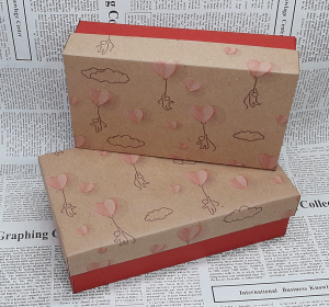 Подарочная коробка 009 (комплект 2 шт ) эконом. (20х16х6 см,17х10х5см )