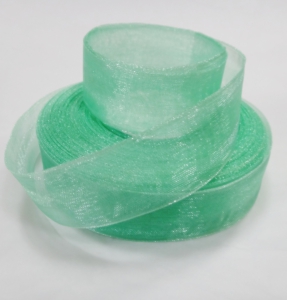 Лента органза 2,5 см цв.а-11 мятный ( в рулоне 46 метра)