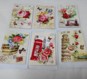 Открытки в конвертиках 3 D( комплект 6шт , цена за 1 шт)