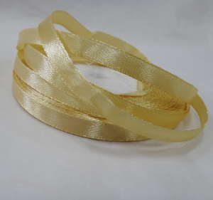 Лента атласная 7 мм(цв. 86\ 156 св.золотой / 23 метра)