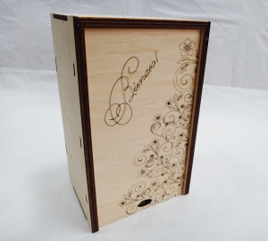 Коробка деревянная прямоугольная с k-1124 (25х15,3х10cм) 