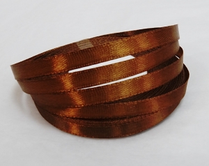 Лента атласная 7 мм(цв. 159 св. шоколад  рыжий / 23 метра)