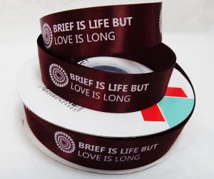 Лента атласная с  рисунком , (2,8 см , 10 ярд )