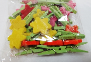 Мини декор   прищепки деревянные 3,см см 9077 (25шт )