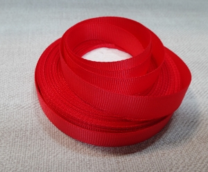 Лента репсовая 1.2см, 18м цв .  коралово-красный