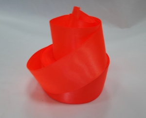 Лента атласная 40 мм(цв.32.22.неоновооранжевый, 23 метра)