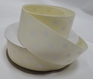 Лента репсовая в горох (высота 2,5 см, в рулоне 18 м .)