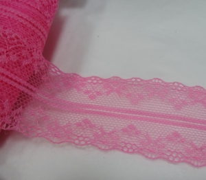 Кружево ( полиамид )16846  цв. розовый( ширина 4 см , 11 метров )
