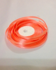 Лента атласная 7 мм(цв. Оранжево-неоновый / 23 метра)